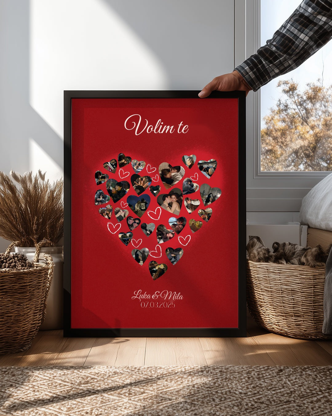 Volim te – kolaž u obliku srca – poster – fotografija 1