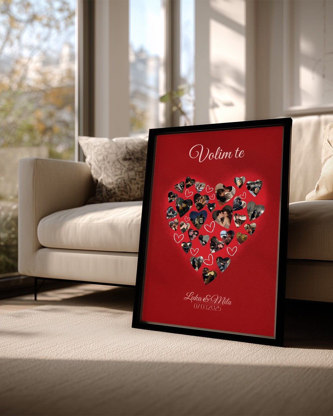 Volim te – kolaž u obliku srca – poster – fotografija 2