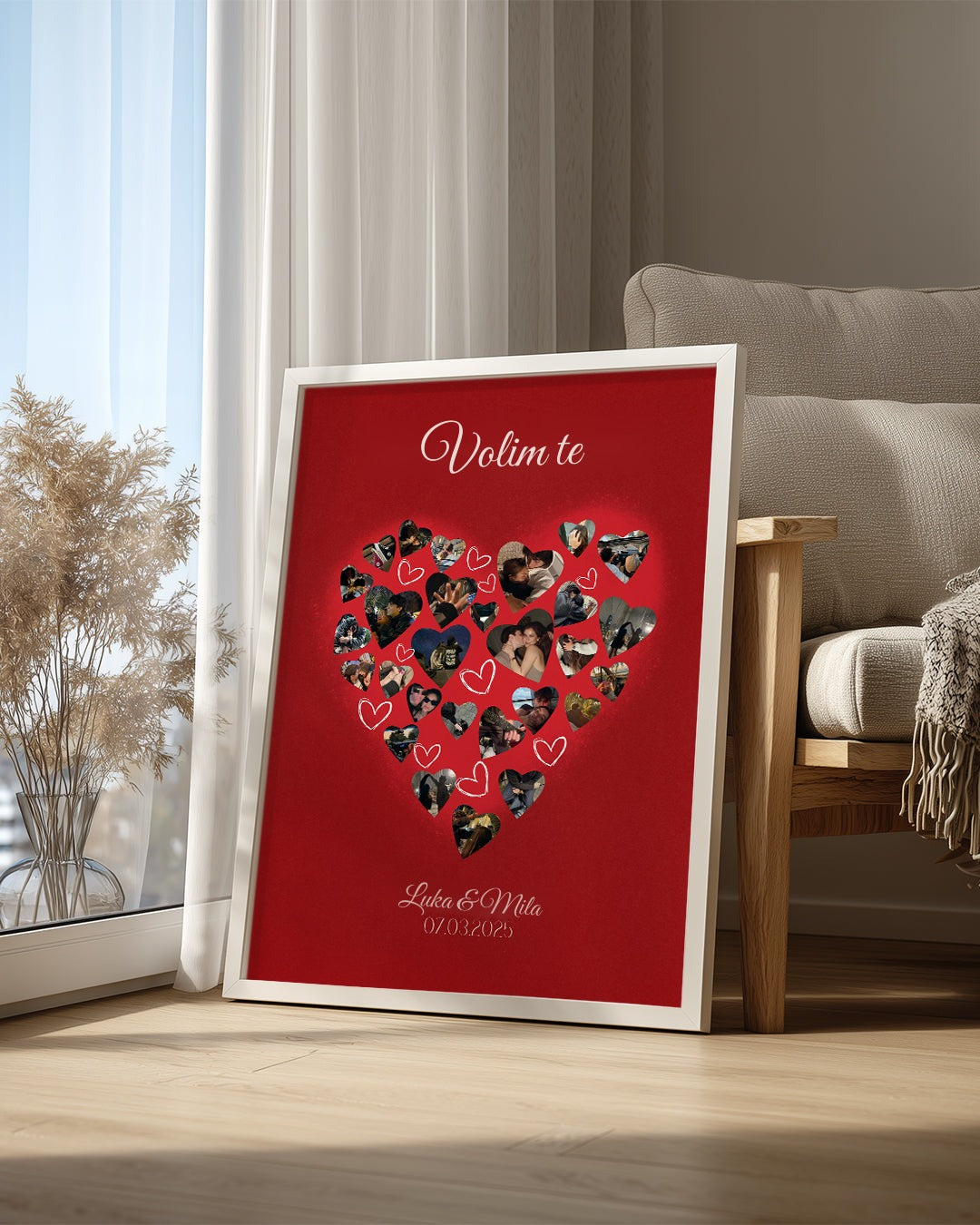 Volim te – kolaž u obliku srca – poster – fotografija 4