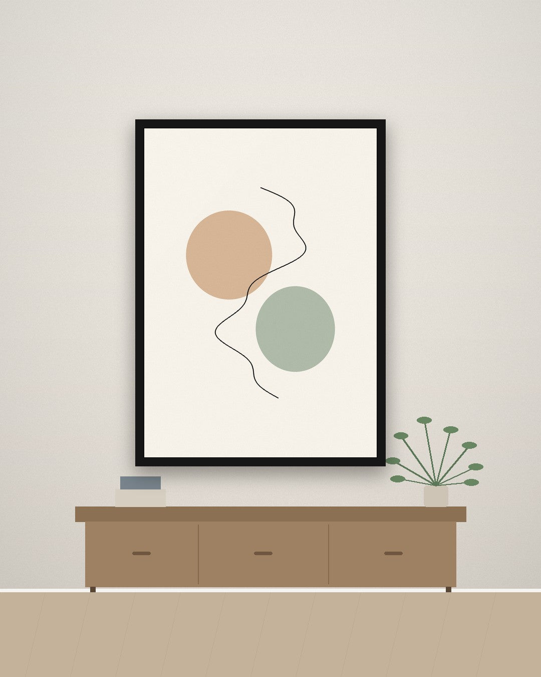 Linija – apstraktni poster – na zidu