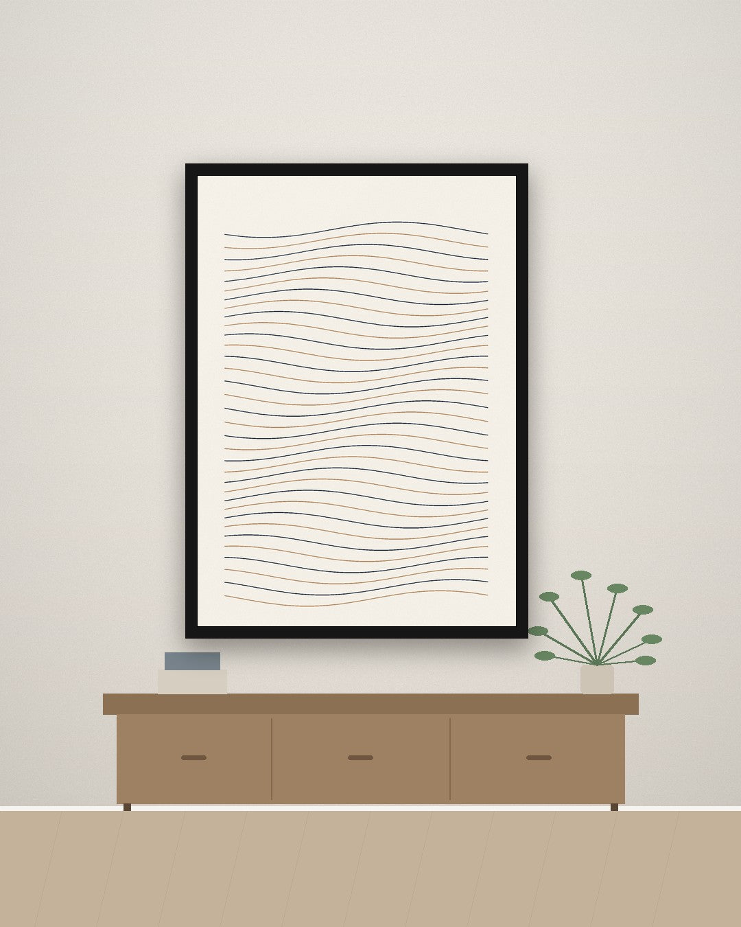 Talasi – apstraktni poster – na zidu