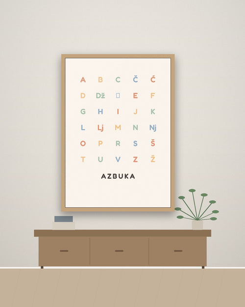 Azbuka – poster za dečiju sobu – na zidu