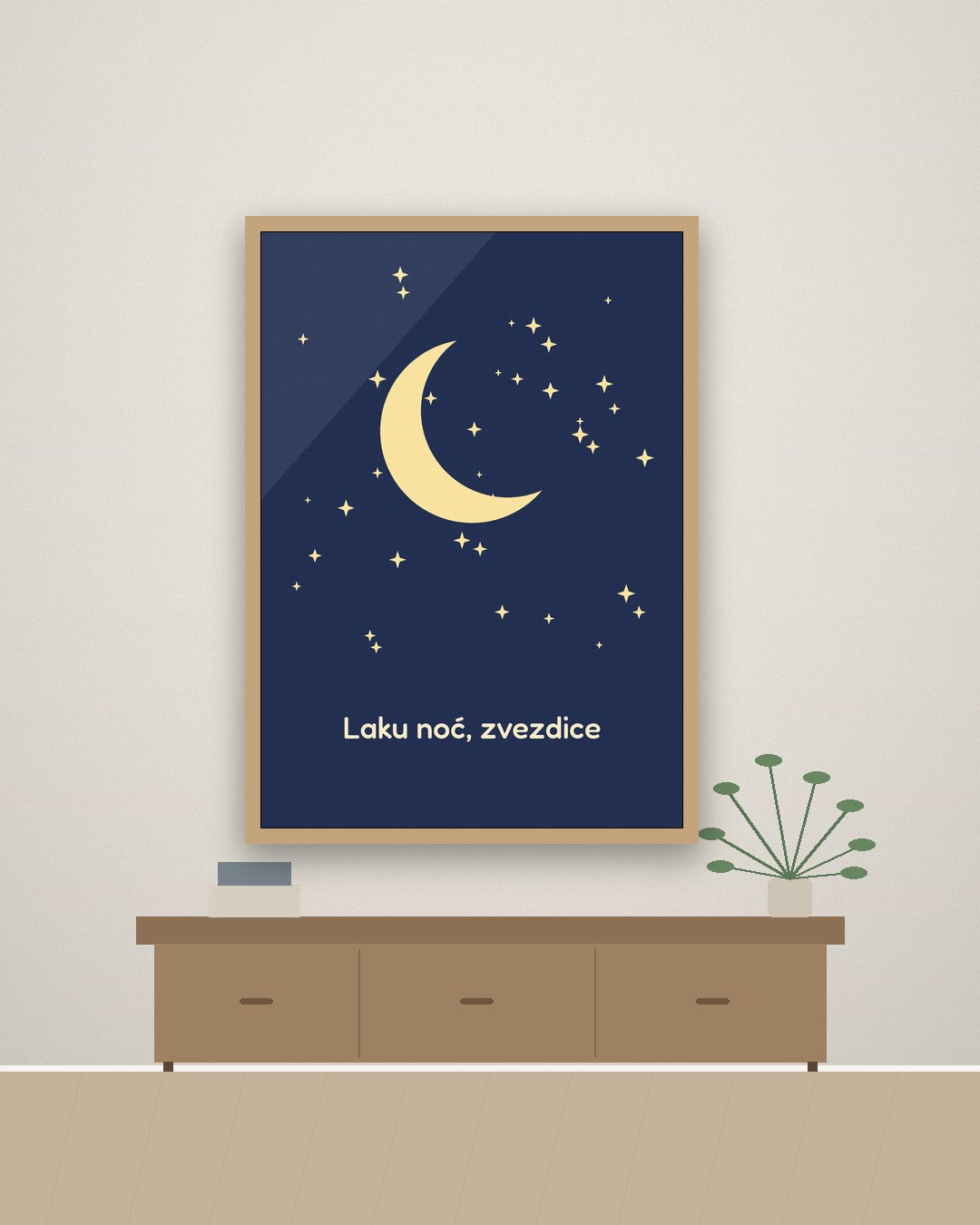 Laku noć – poster za dečiju sobu – na zidu