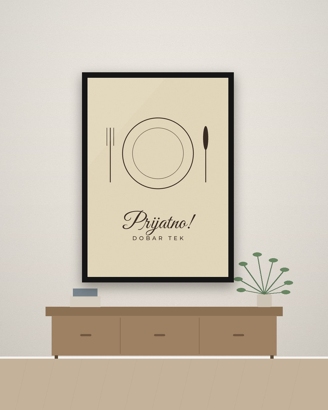 Prijatno – poster za kuhinju – na zidu