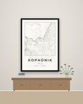 Kopaonik – minimalistička mapa grada, poster – na zidu