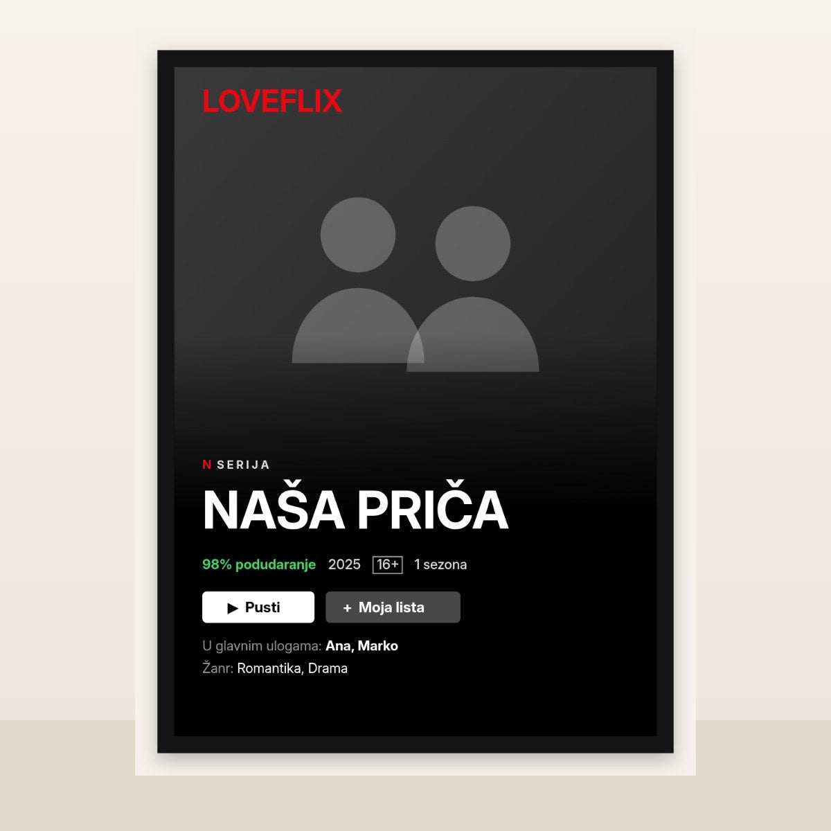 Netflix-stil filmski poster – primer dizajna