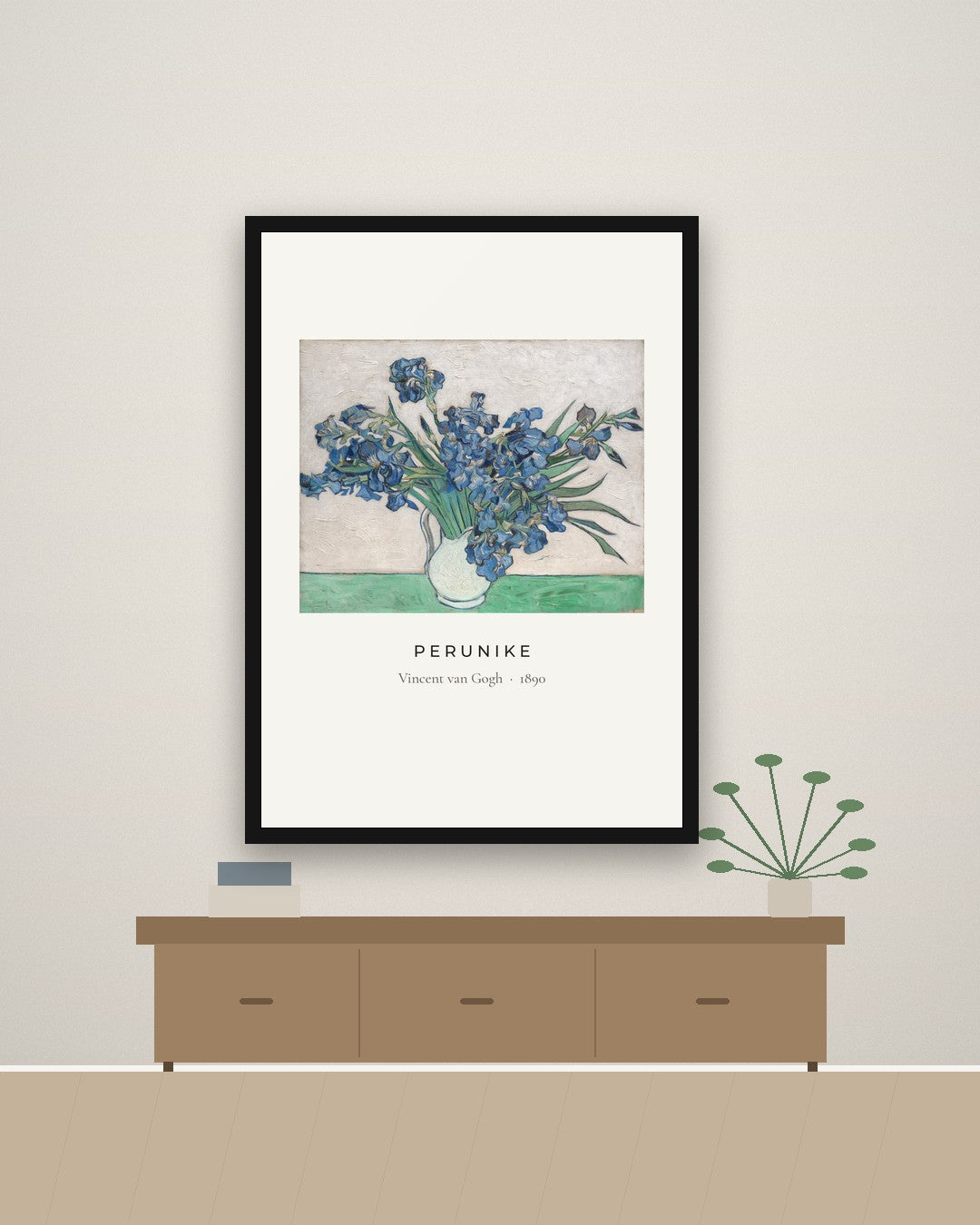 Perunike – Vincent van Gogh, umetnički poster – na zidu