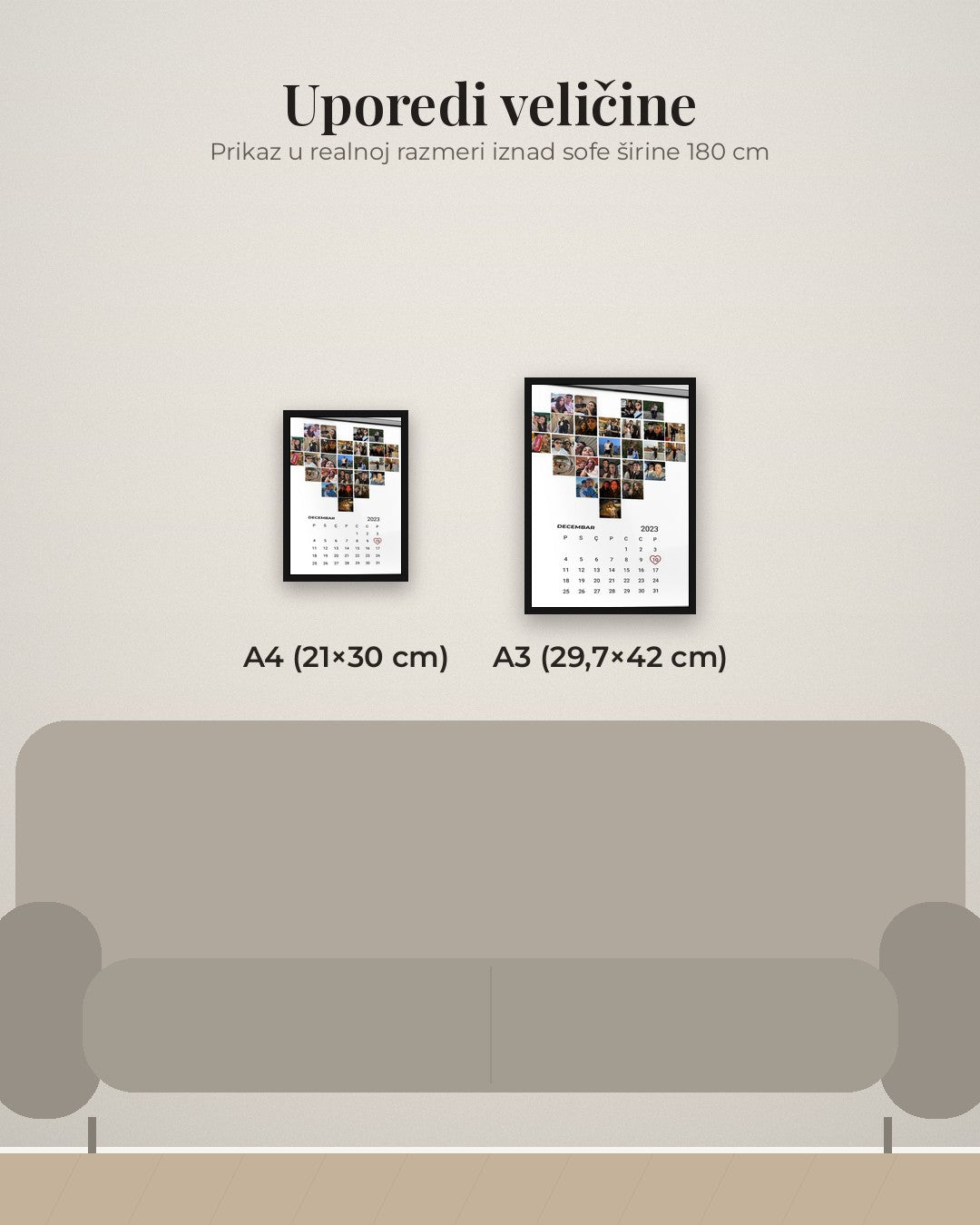 Srce sa fotografijom i datumom – poster – primer dizajna
