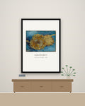 Suncokreti – Vincent van Gogh, umetnički poster – na zidu